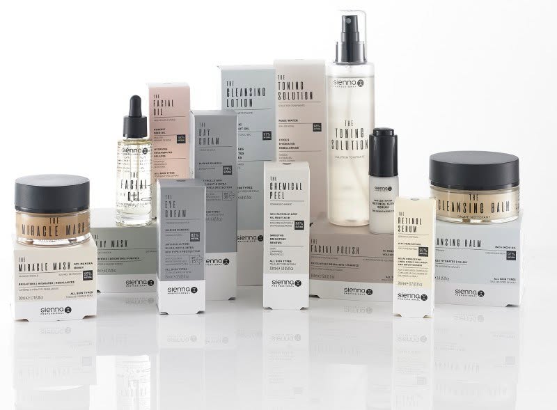 Sienna X professional skincare products used in The Luxury facial